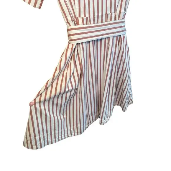 Boden Women 4 Anastasia Shirt Dress‎ Tie Waist Brown Conker/Ivory Button Up - Picture 14 of 17